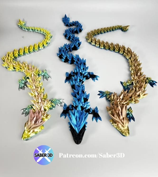 3d printed animals_crystal dragons